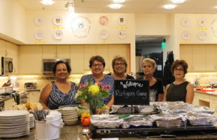 The ladies of Rutgers Gang in the Howie's House kitchen.