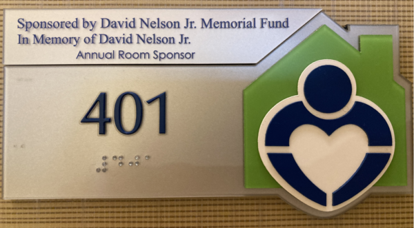 Guest Room 401 Sponsored by David Nelson Nr. Memorial Fund In memory of David Nelson Jr.