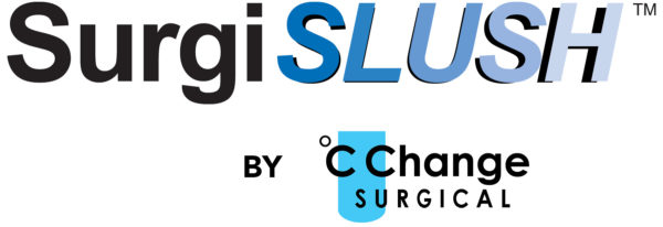 Surgi Slush by C Change Surgical logo, black and blue