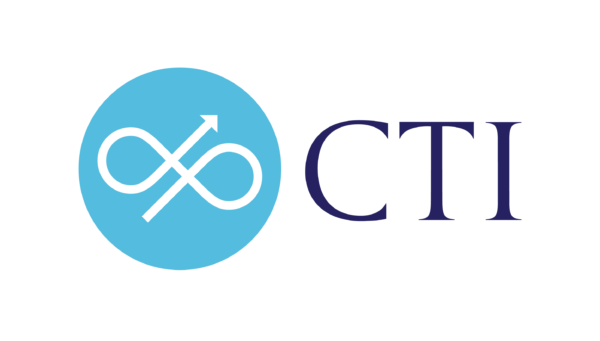 CTI logo light and dark blue