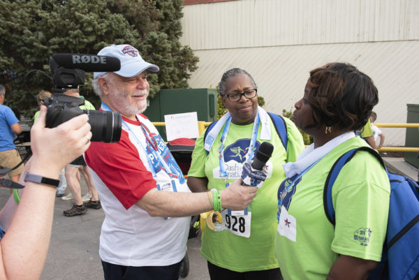 Howard interviewing Donor Dash participants