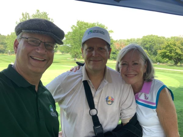 Rick at the Kidney Open Golf Outing with Martha Anderson and board member Bill Soloway