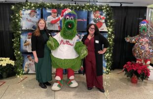 Two HH Employees next to Phillie Phanatic