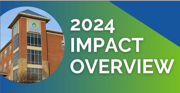 Graphic reading "2024 Impact Overview" with a picture of Howie's House