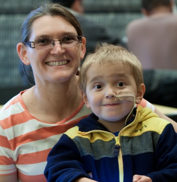 A young 5-year-old Mattman and his mother