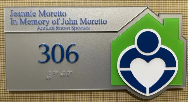 Room Sponsor signage: Jeannie Moretto In Memory of John Moretto