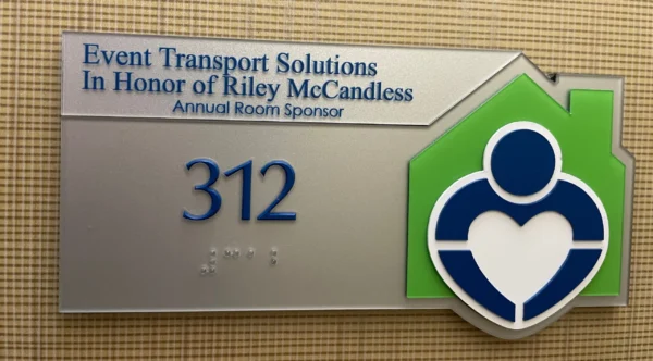 signage for room 312 sponsored by Event Transport Solutions In Honor of Riley McCandless