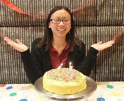 woman celebrating birthday